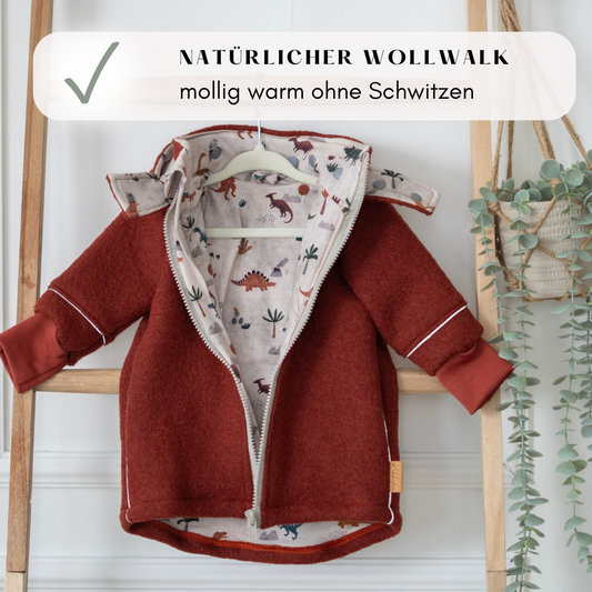 Wollwalk Jacke "Dino" 74/80