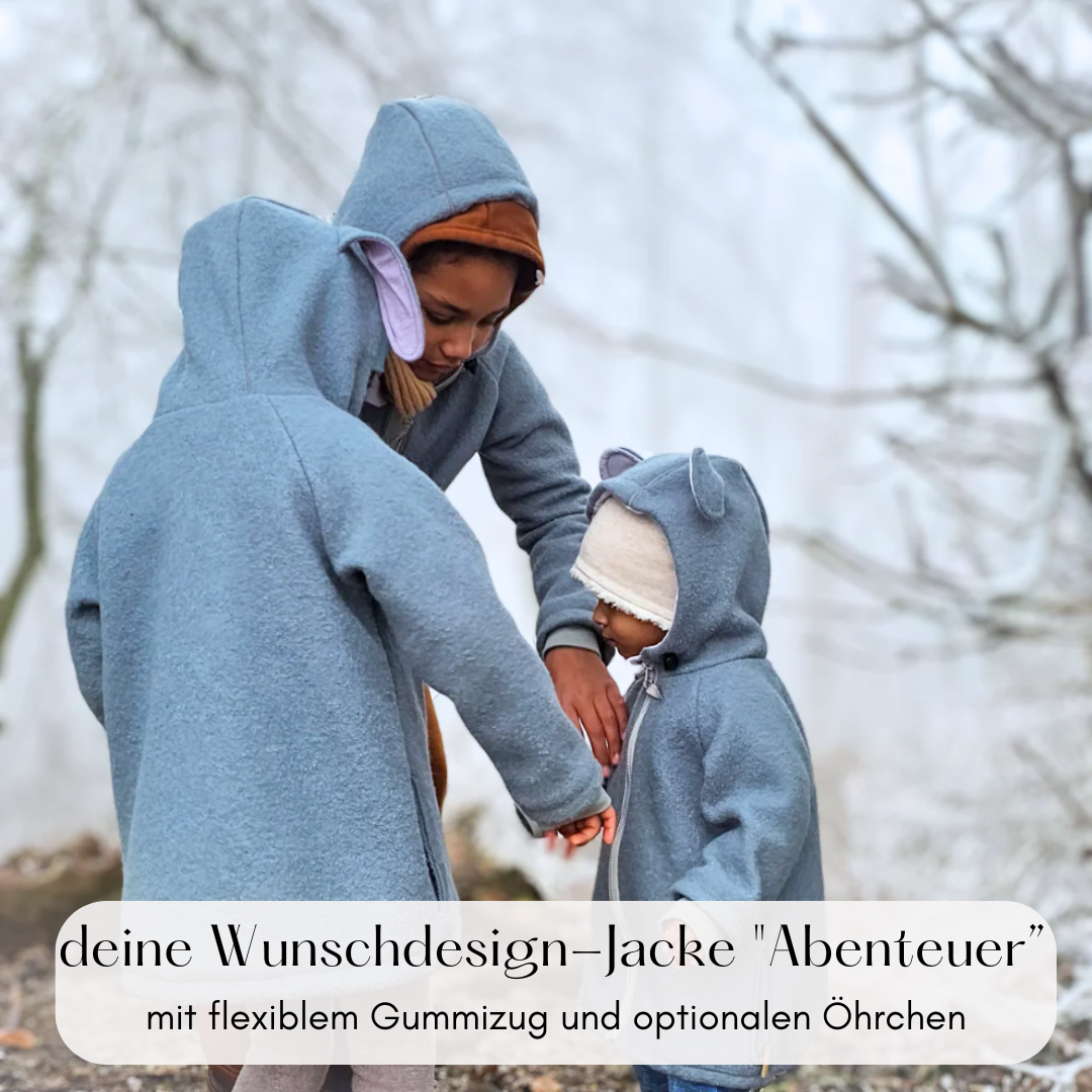 Wollwalk-Jacke in Wunschfarbe "Abenteuer"