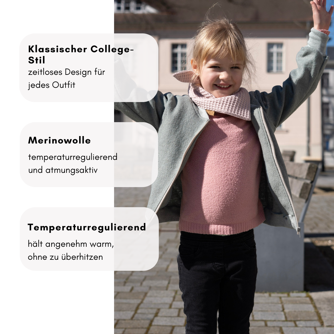 College-Jacke aus Merinowolle