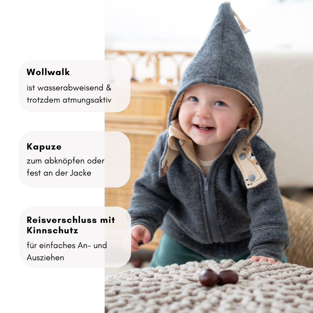 Wollwalk Jacke "Leo-Lino"
