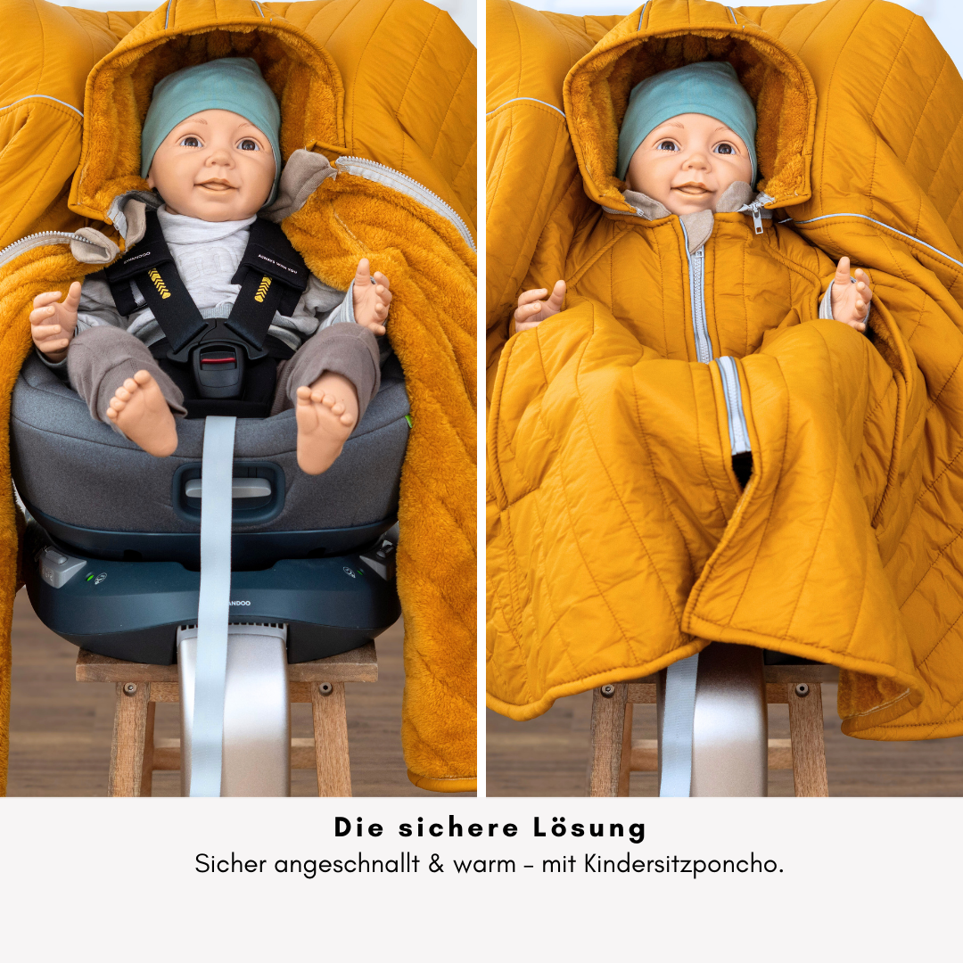 XL Kindersitzponcho Stepp Senfgelb