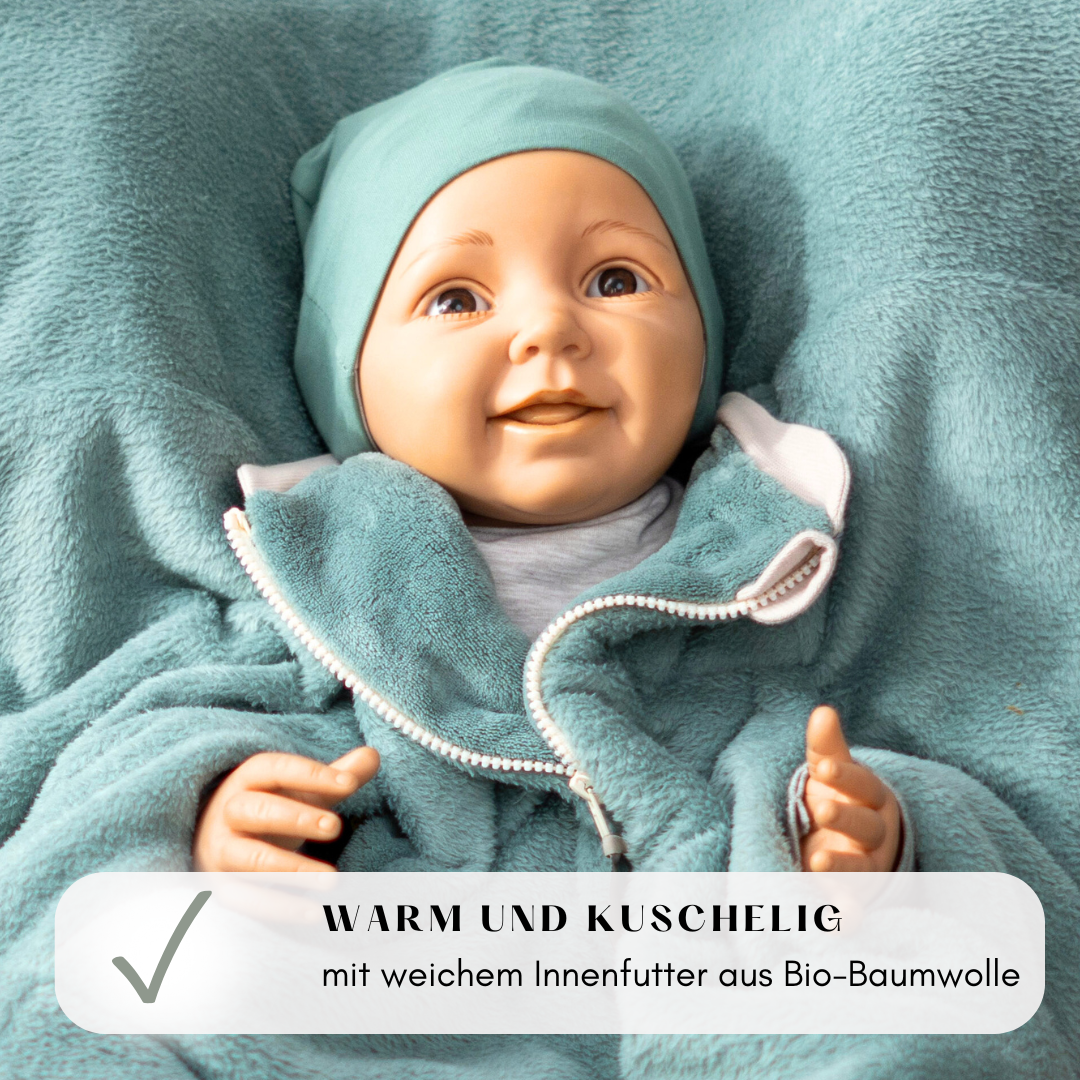 Kindersitzponcho "flauschig mint"