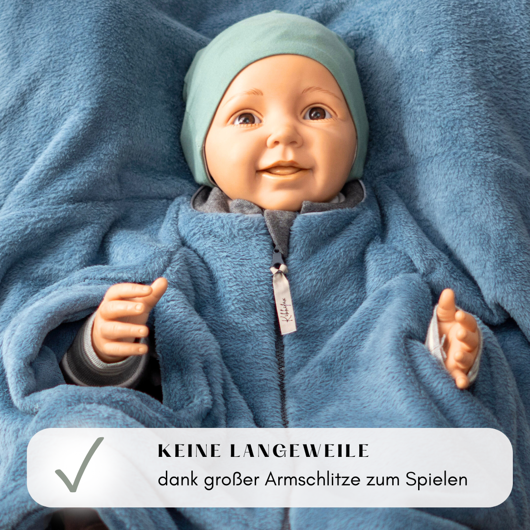 Kindersitzponcho "flauschig blau"