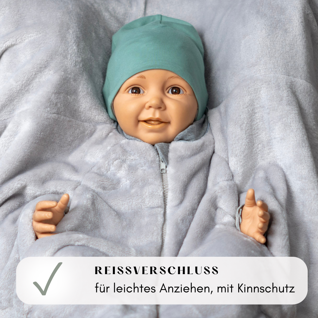 Kindersitzponcho "flauschig grau"