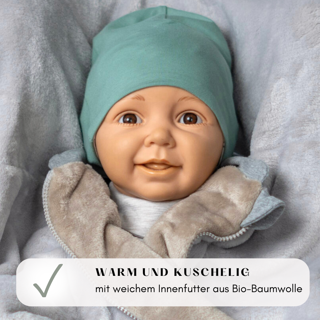 Kindersitzponcho "flauschig grau"