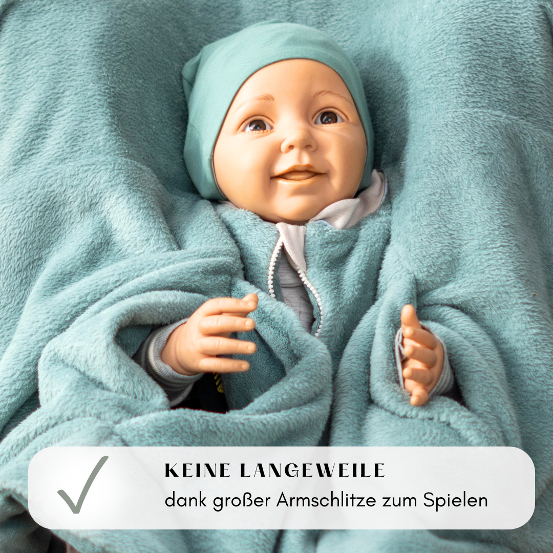 Kindersitzponcho "flauschig mint"