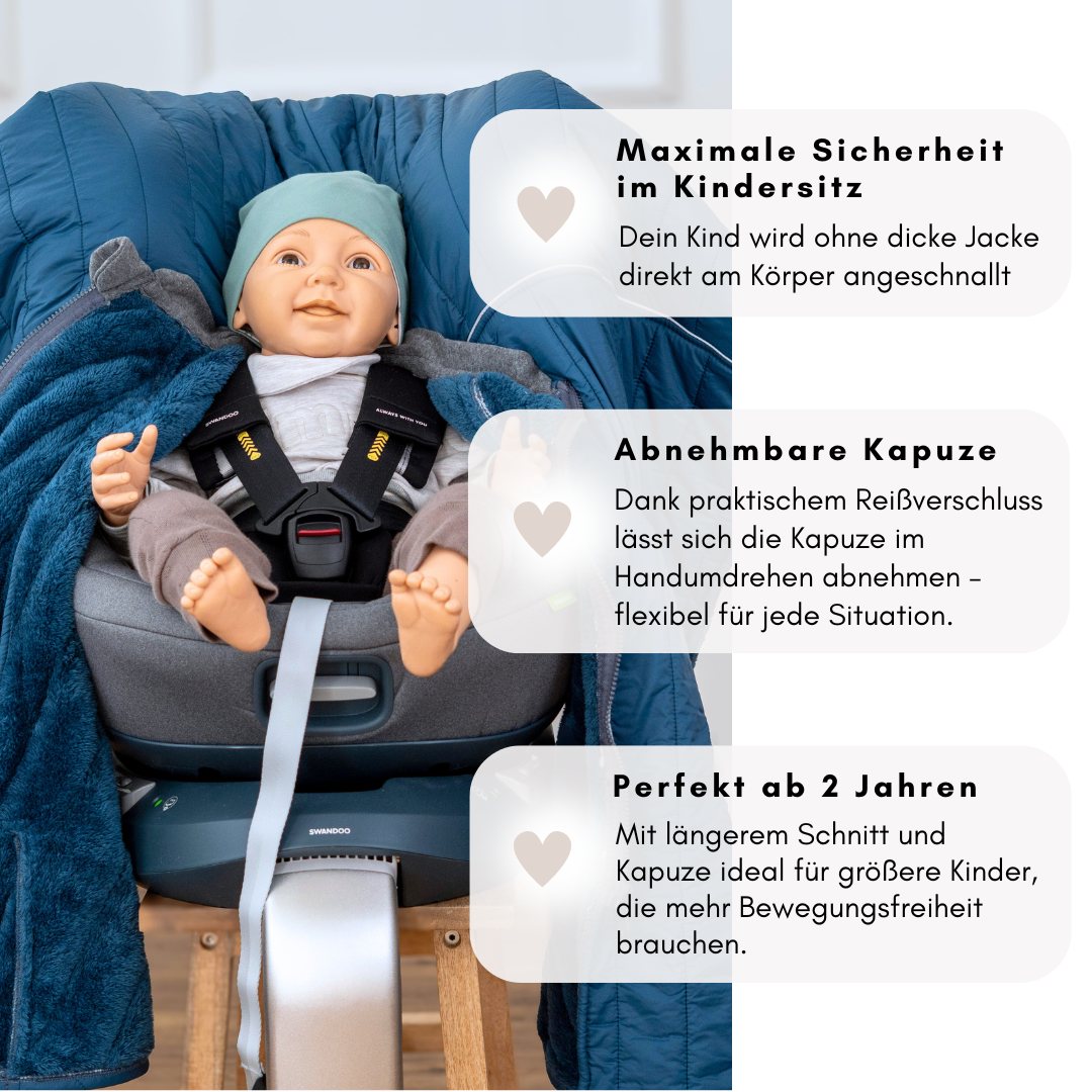 XL Kindersitzponcho Stepp Blue