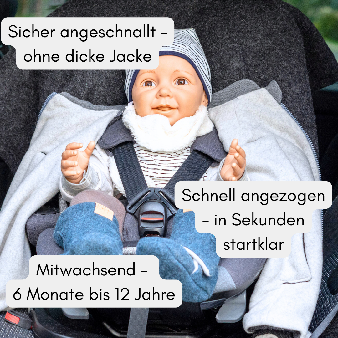Kindersitzponcho Wollwalk "Anthrazit"