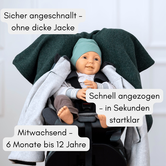 Kindersitzponcho Wollwalk "Eukalyptus"