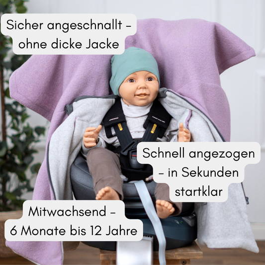 Kindersitzponcho Wollwalk "dusty Rose"