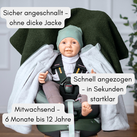 Kindersitzponcho Wollwalk "Olive"