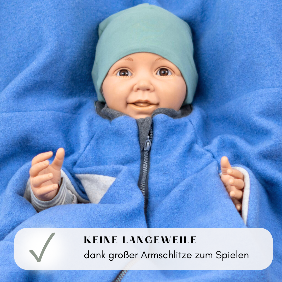 Kindersitzponcho Wollwalk "Blue"