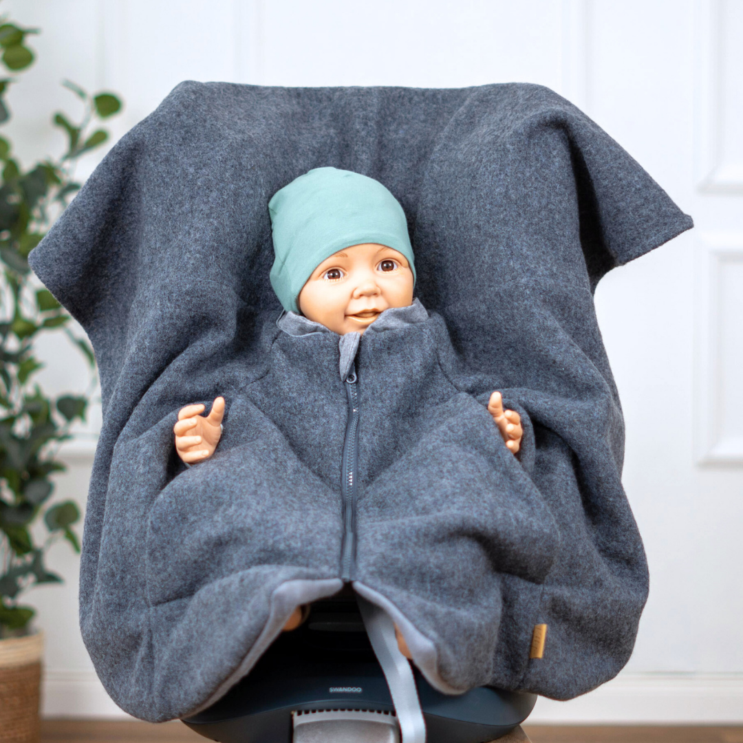 Kindersitzponcho Wollwalk "Pure Mouse"