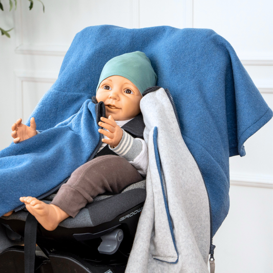 Kindersitzponcho Wollwalk "Atlantik Blue"
