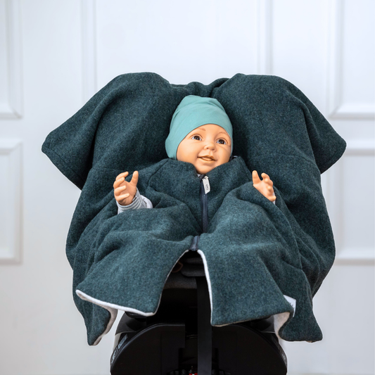 Kindersitzponcho Wollwalk "Eukalyptus"