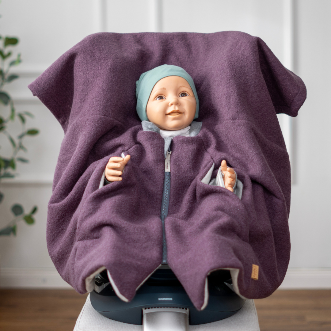 Wollwalk-Kindersitzponcho – sicher, warm & in über 20 Farben