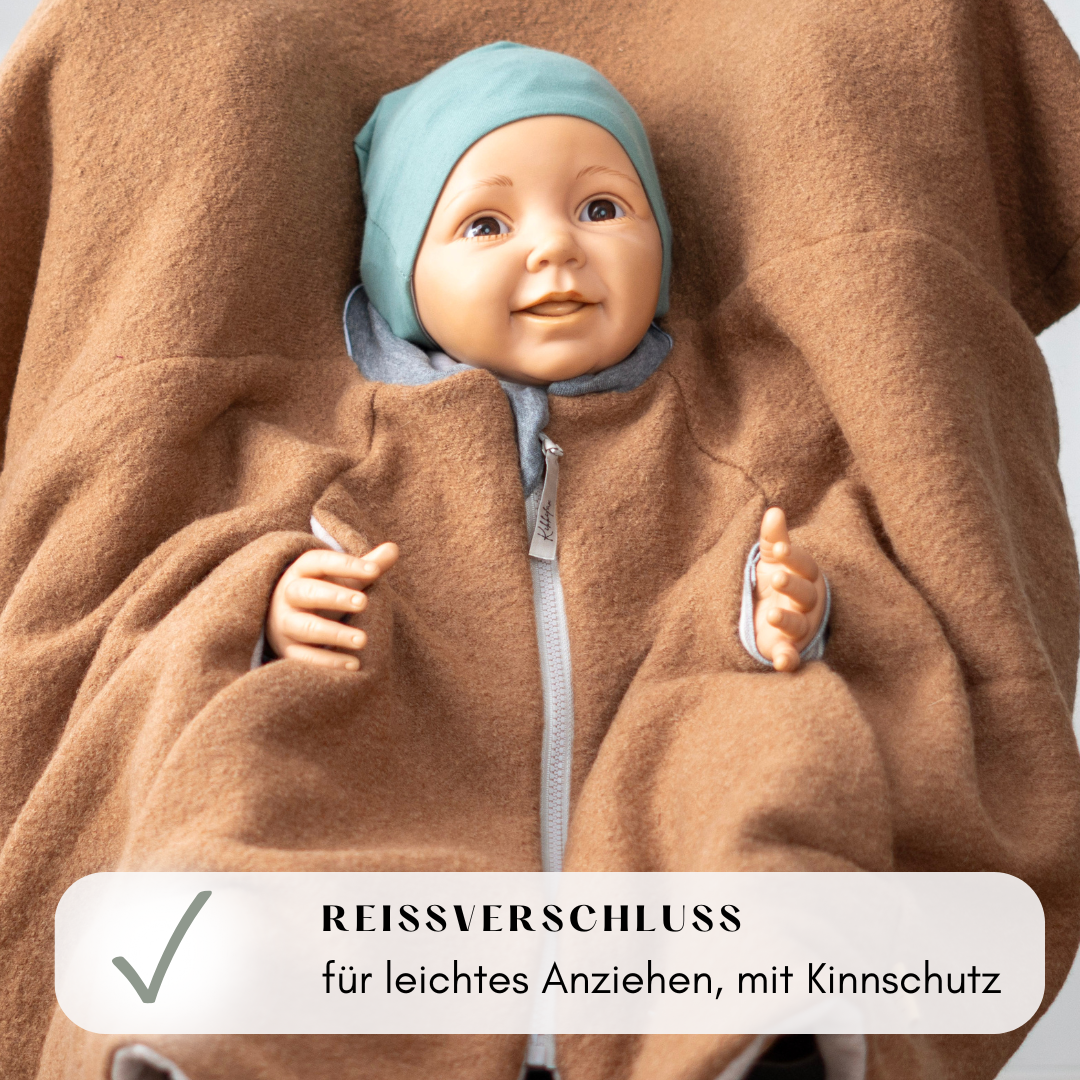 Kindersitzponcho Wollwalk "Camel"