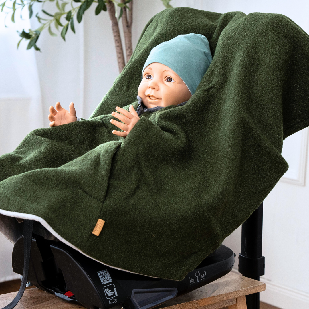 Wollwalk-Kindersitzponcho – sicher, warm & in über 20 Farben