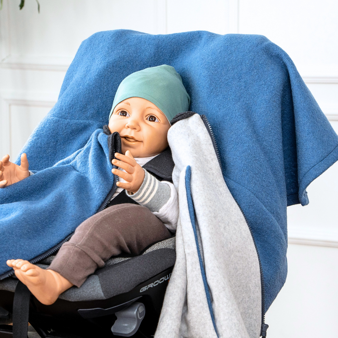 Wollwalk-Kindersitzponcho – sicher, warm & in über 20 Farben