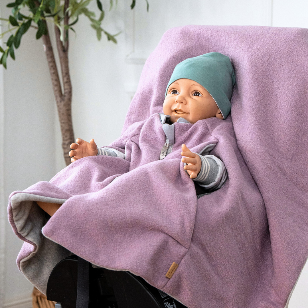 Wollwalk-Kindersitzponcho – sicher, warm & in über 20 Farben
