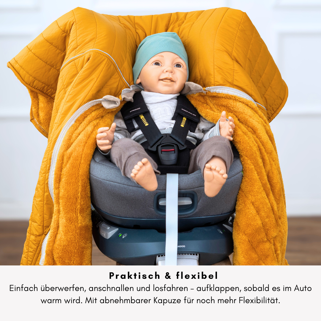 XL Kindersitzponcho Stepp Senfgelb
