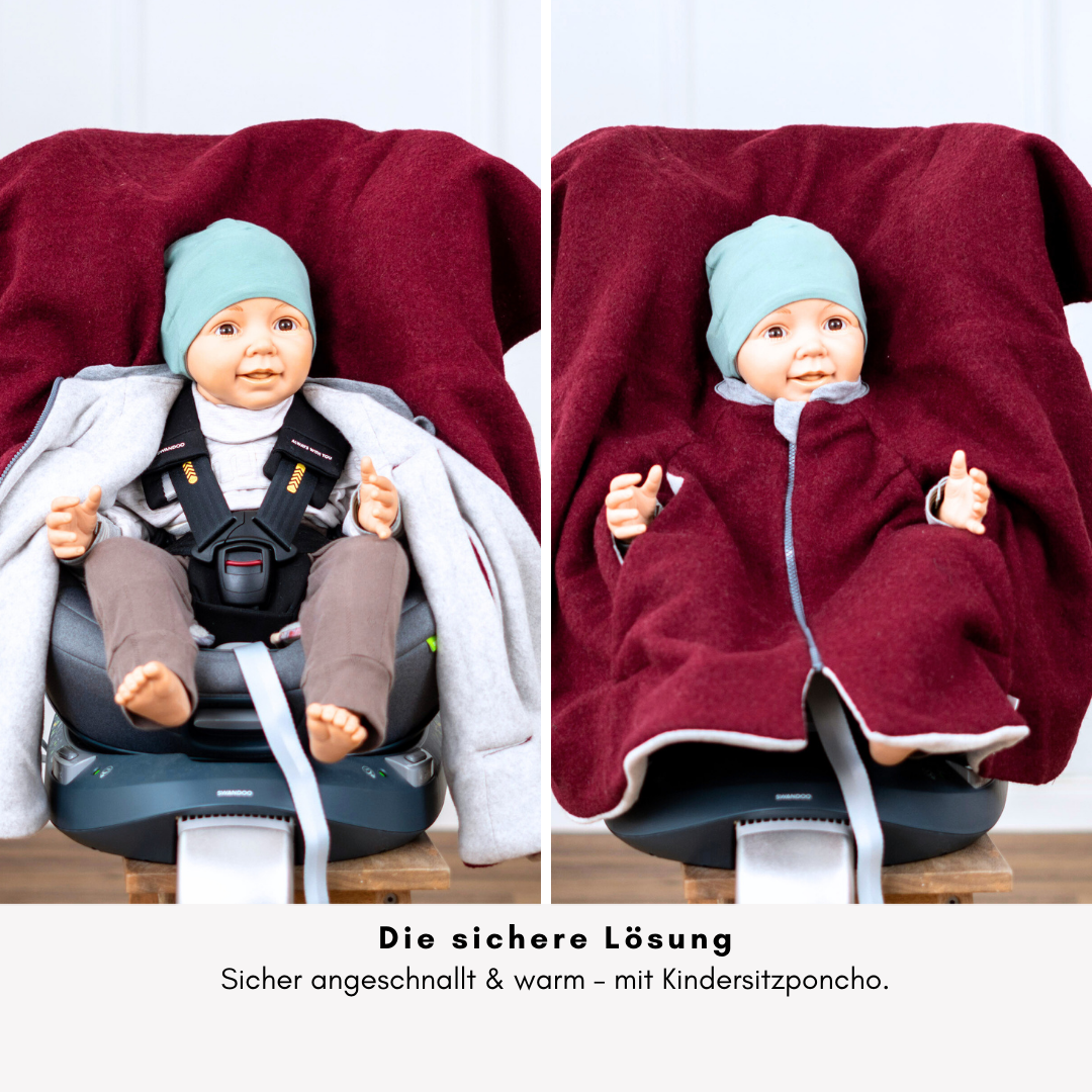 Kindersitzponcho Wollwalk "Brombeere"