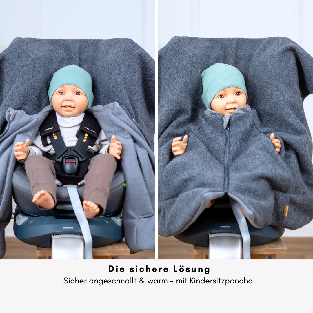 Kindersitzponcho Wollwalk "Pure Mouse"