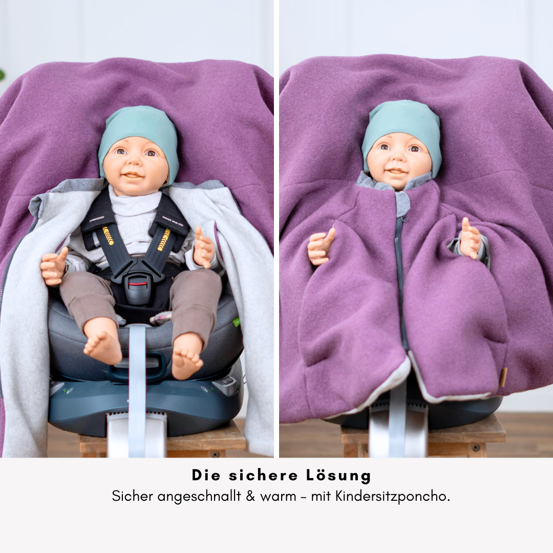 Kindersitzponcho Wollwalk "Mauve"