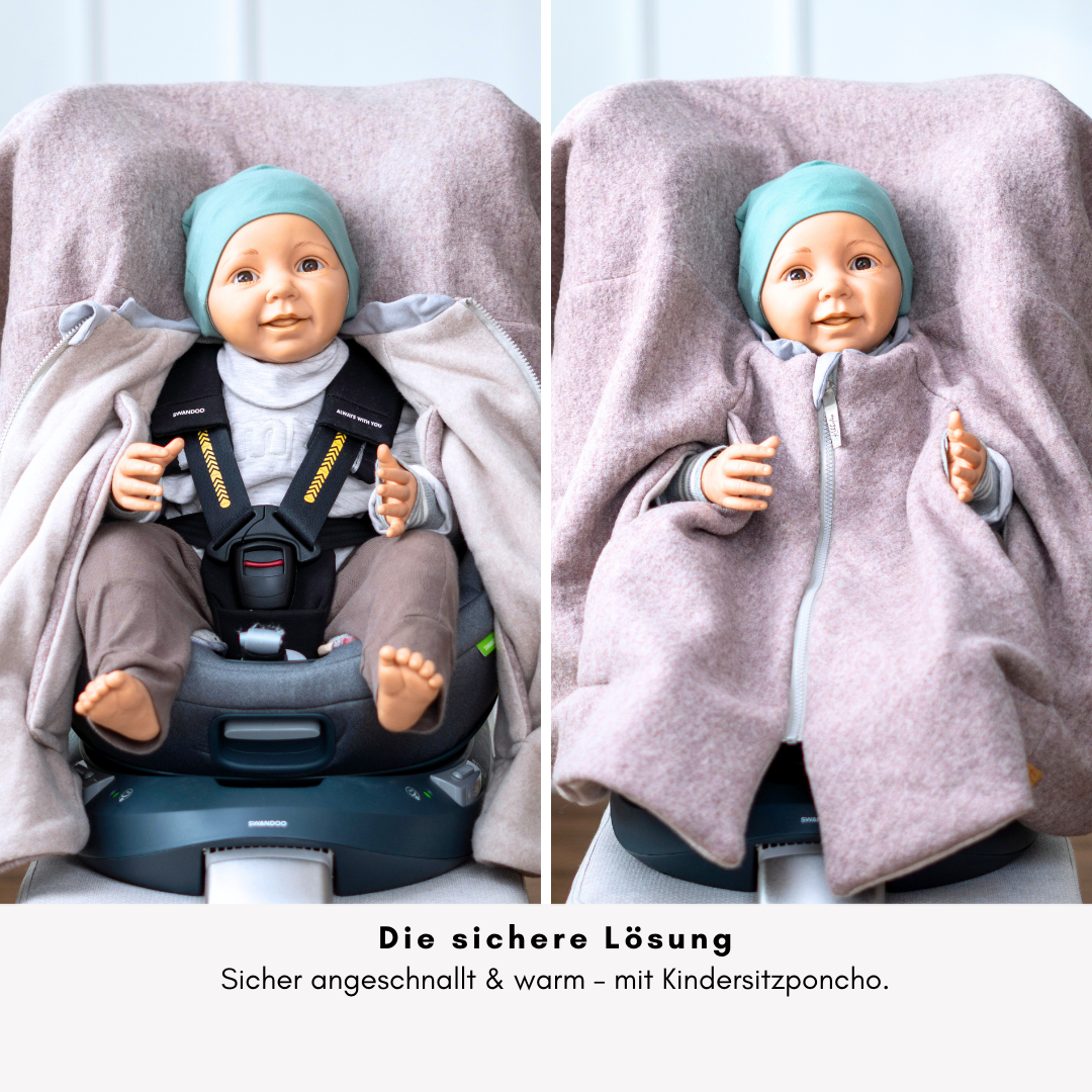 Die sichere Lösung – Poncho für Kindersitz: schnell angepasst & wärmend