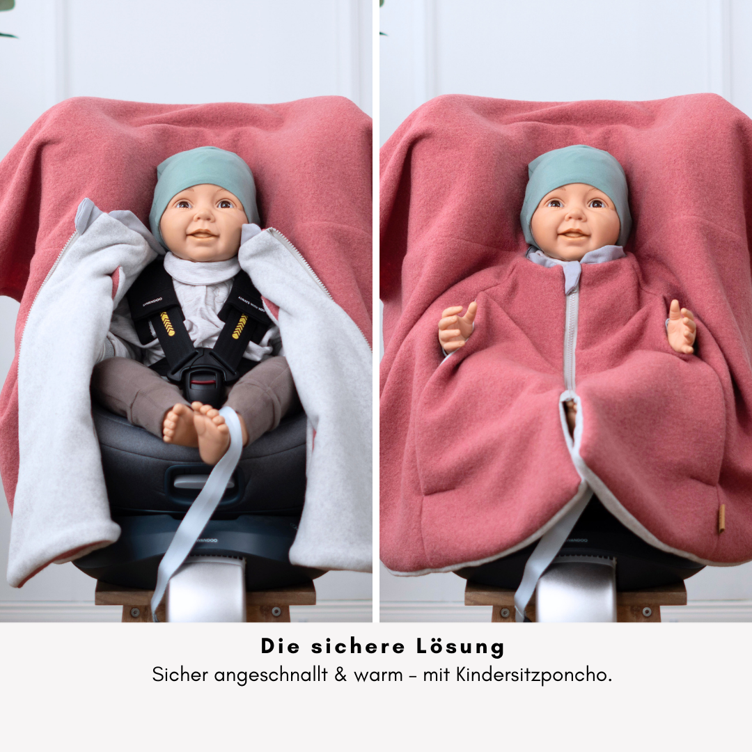 Die sichere Lösung – Poncho für Kindersitz: schnell angepasst & wärmend
