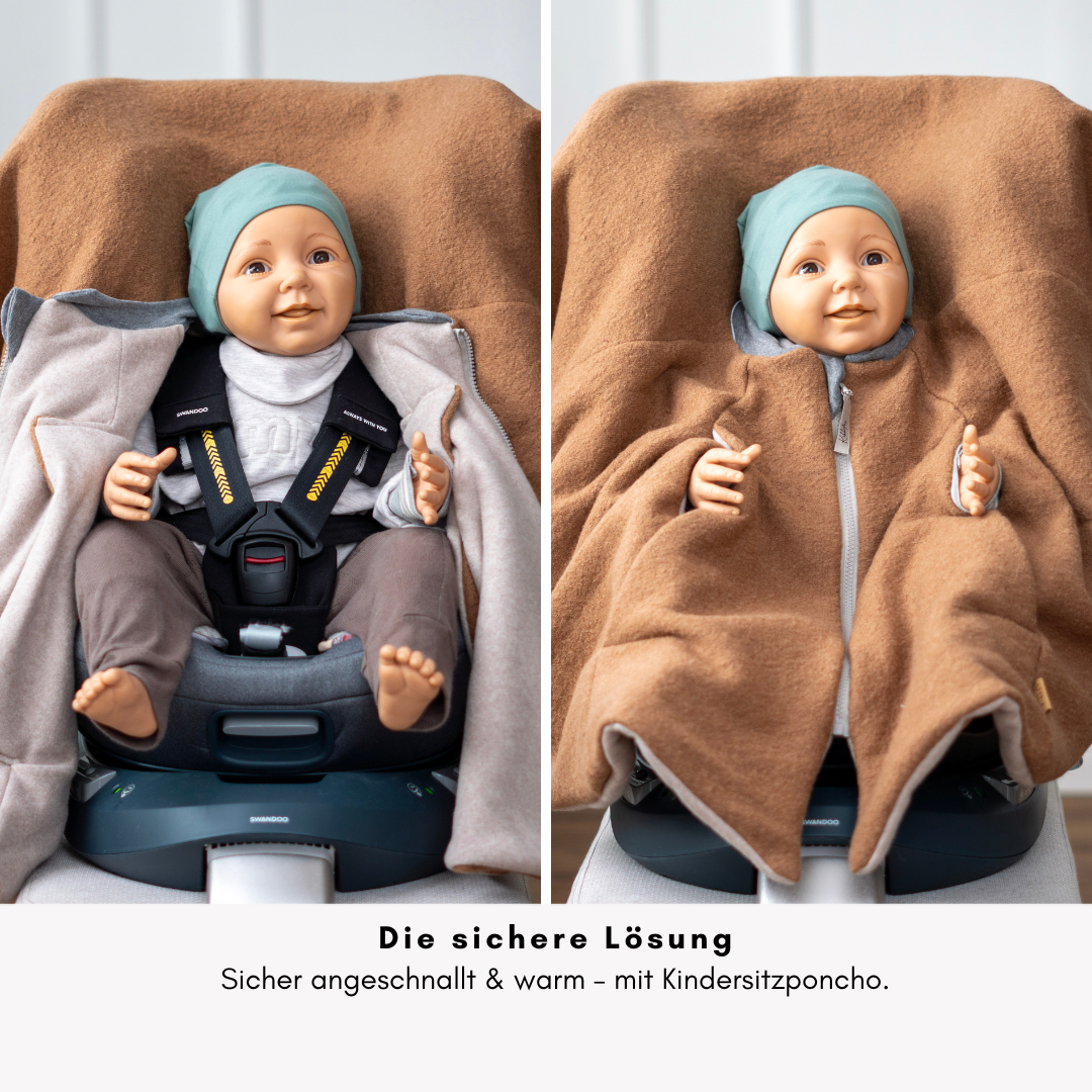 Kindersitzponcho Wollwalk "Caramel"