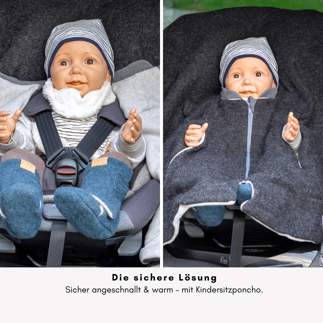 Kindersitzponcho Wollwalk "Anthrazit"