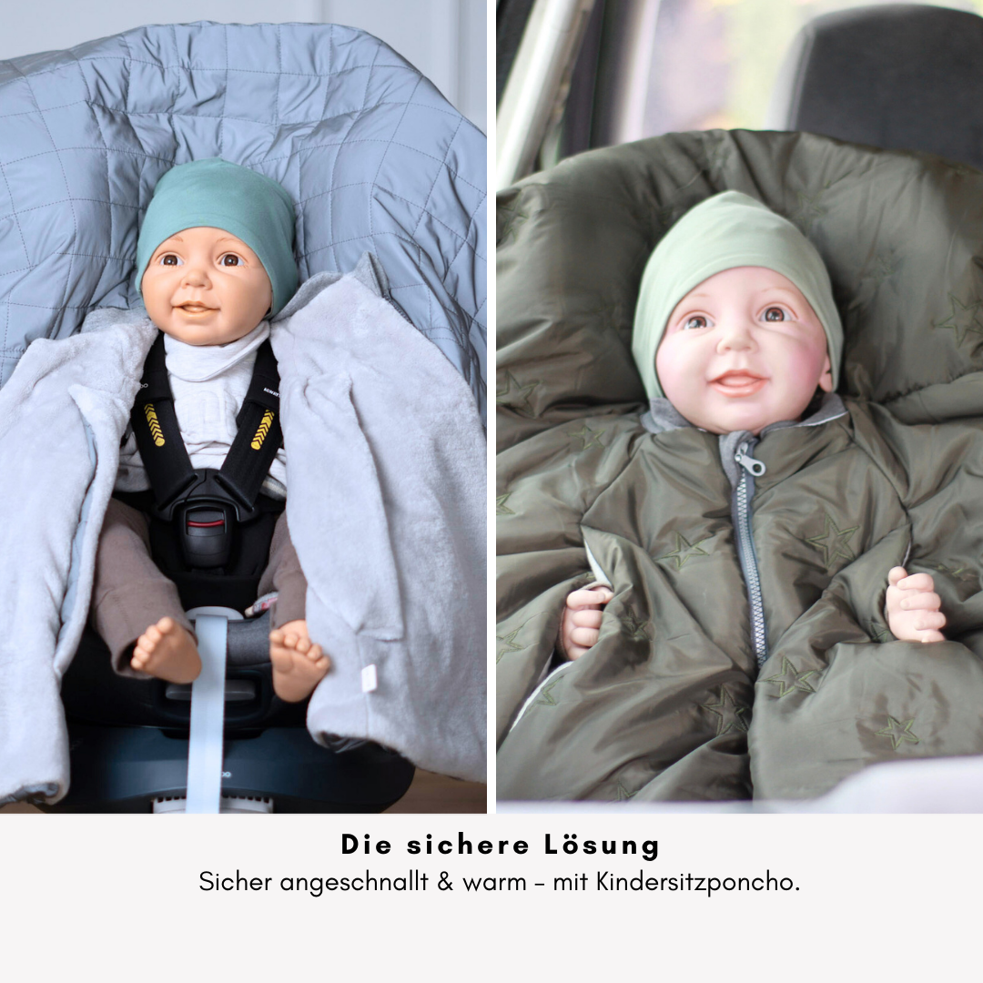 Kindersitzponcho Stars Olive