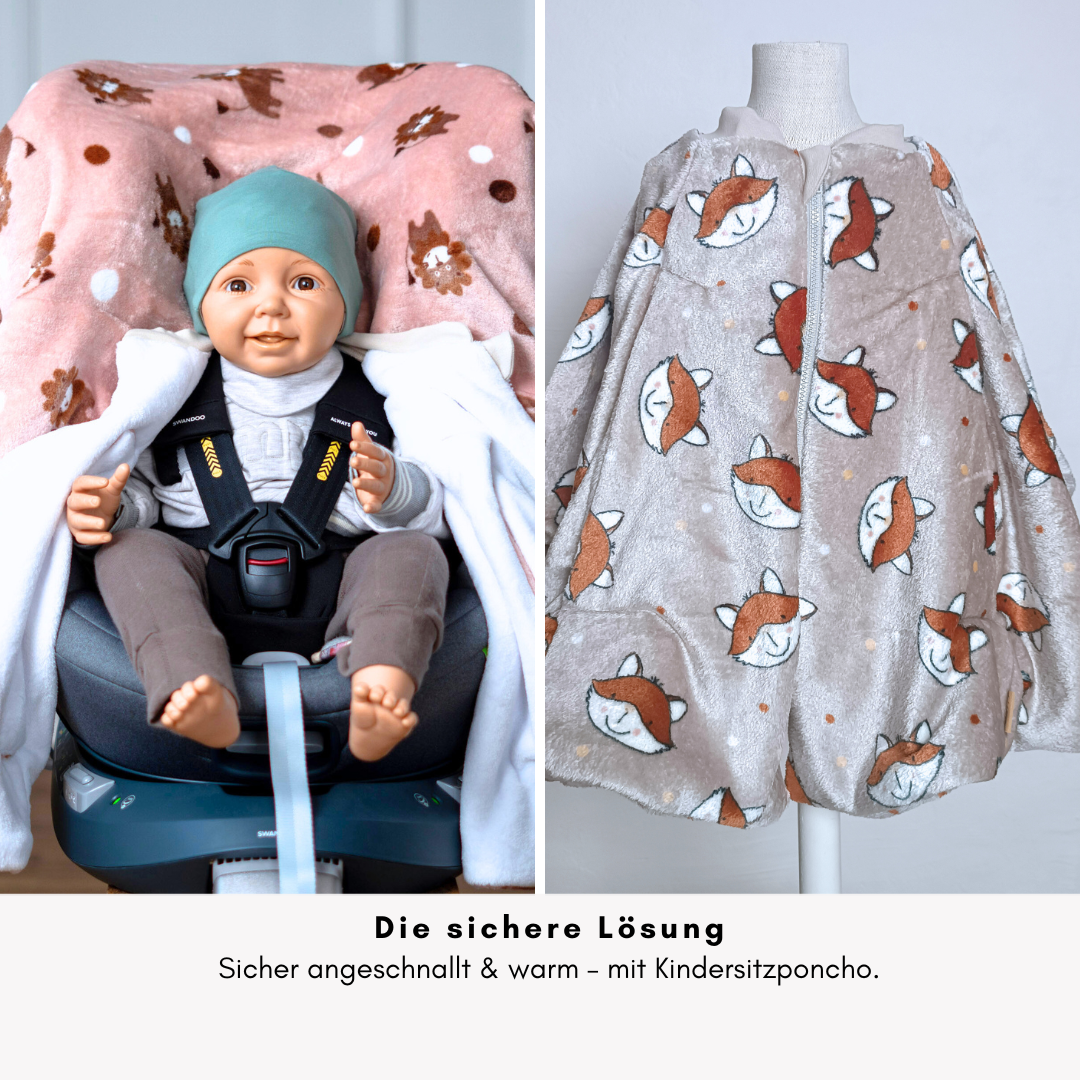 Kindersitzponcho "flauschiger Fuchs"