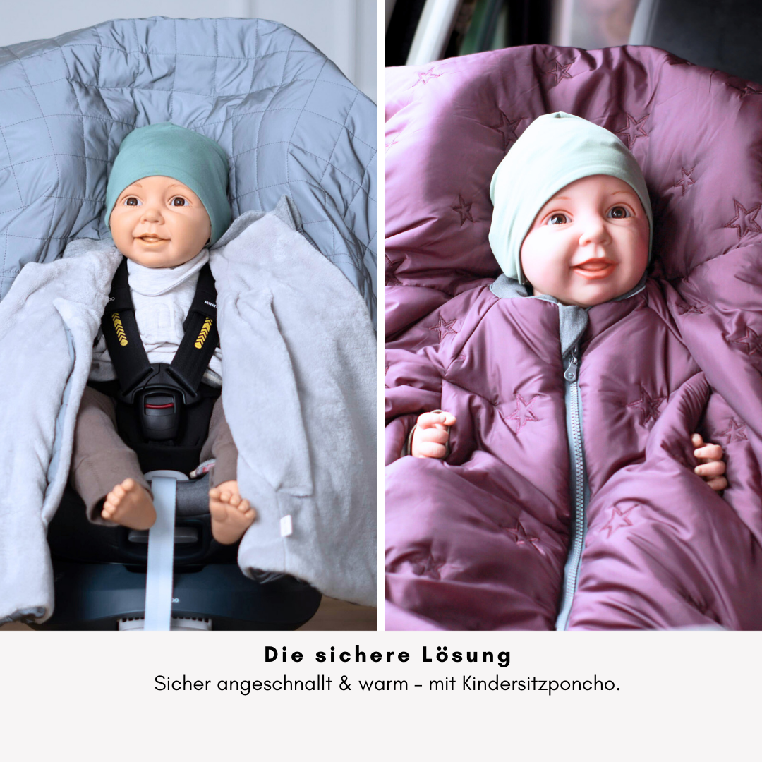 Kindersitzponcho Stars Purple