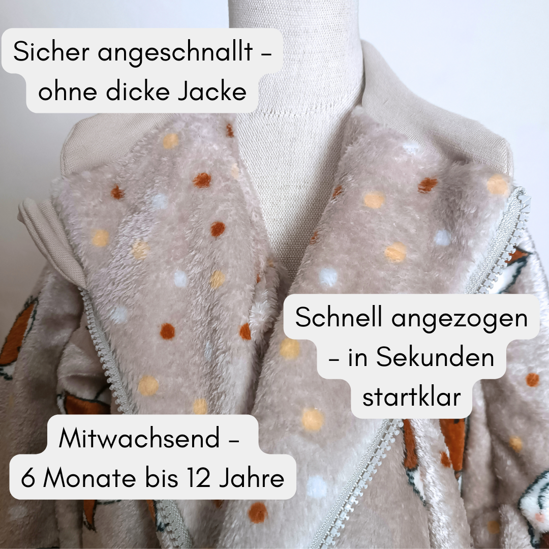 Kindersitzponcho "flauschiger Fuchs"