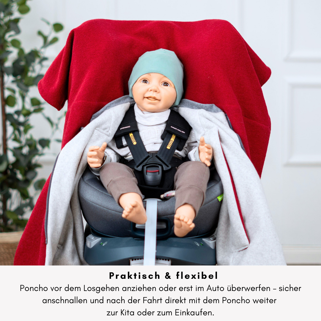 Kindersitzponcho Wollwalk "Pure Berry"