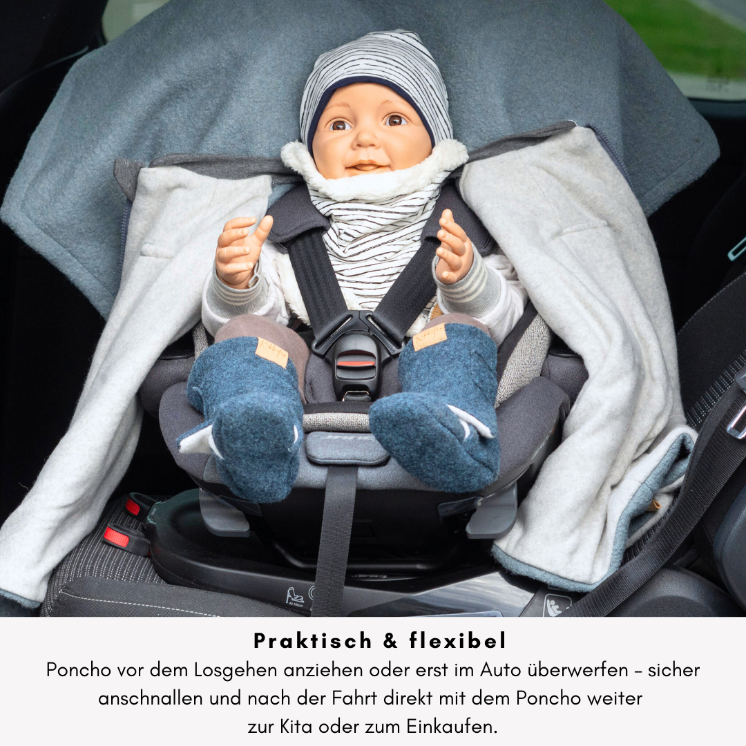 Kindersitzponcho Wollwalk "Dusty Mint"