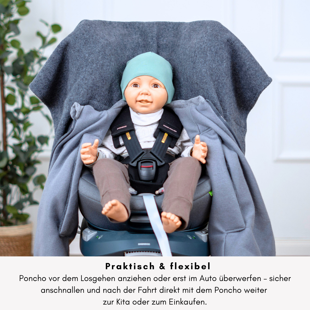 Kindersitzponcho Wollwalk "Pure Mouse"