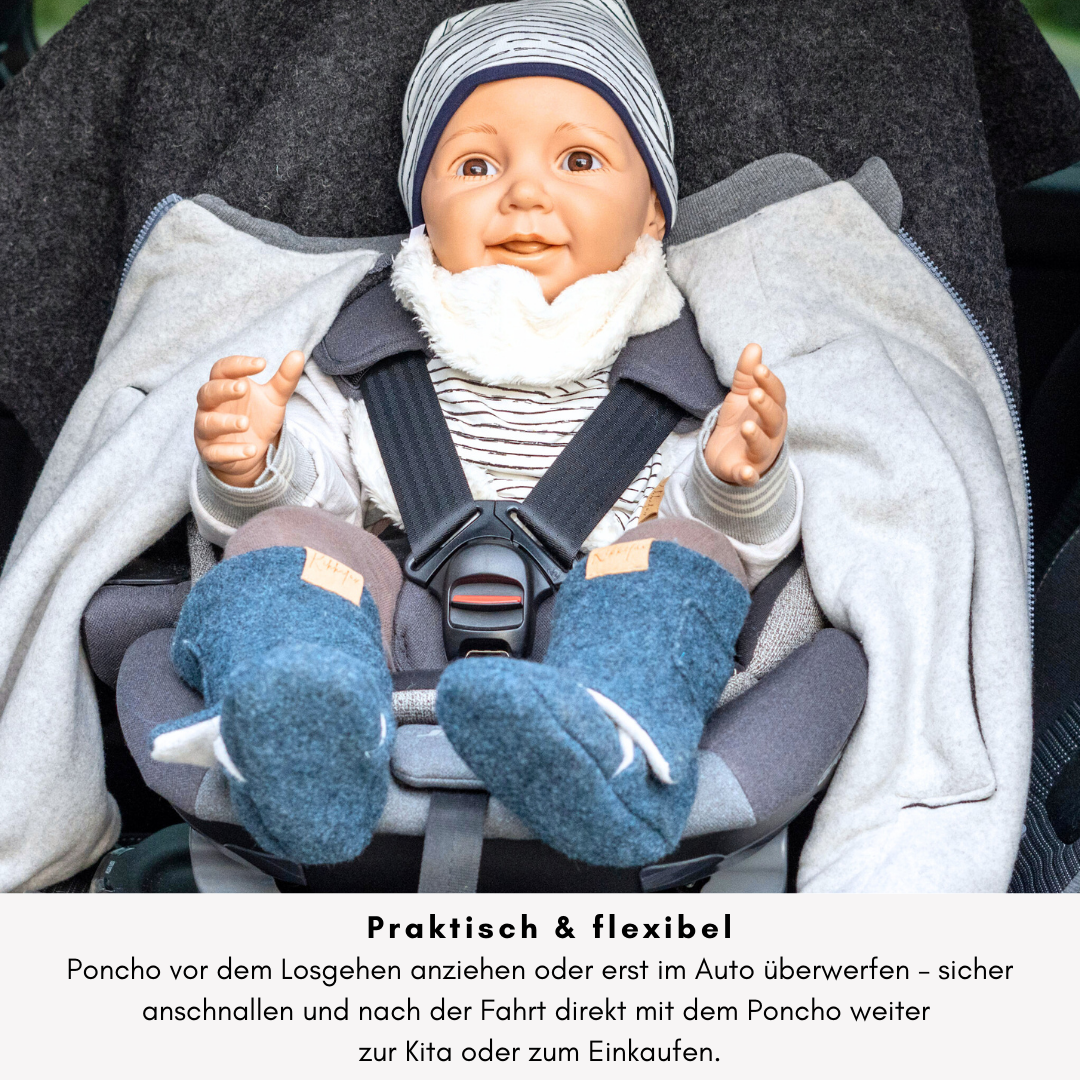 Kindersitzponcho Wollwalk "Anthrazit"