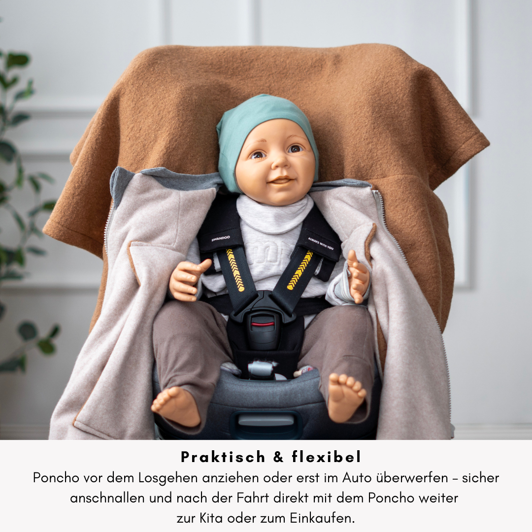 Kindersitzponcho Wollwalk "Caramel"