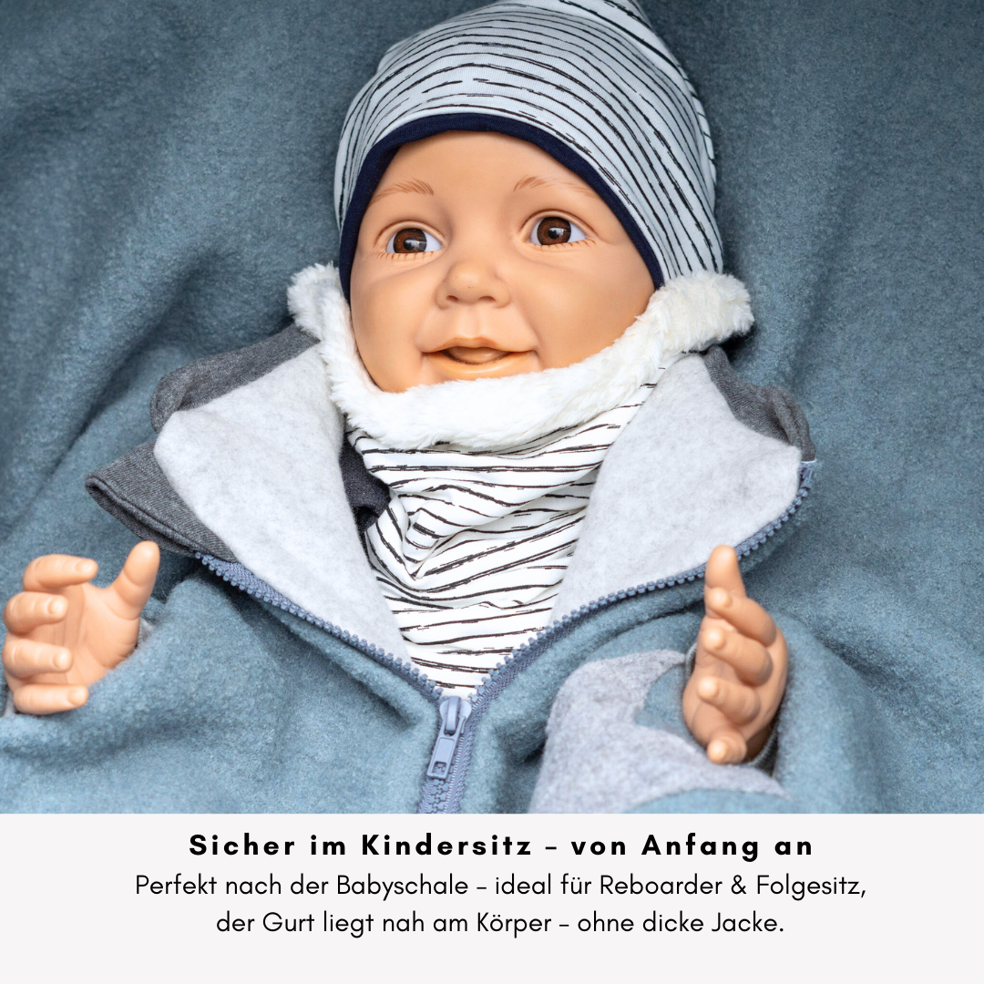 Kindersitzponcho Wollwalk "Dusty Mint"