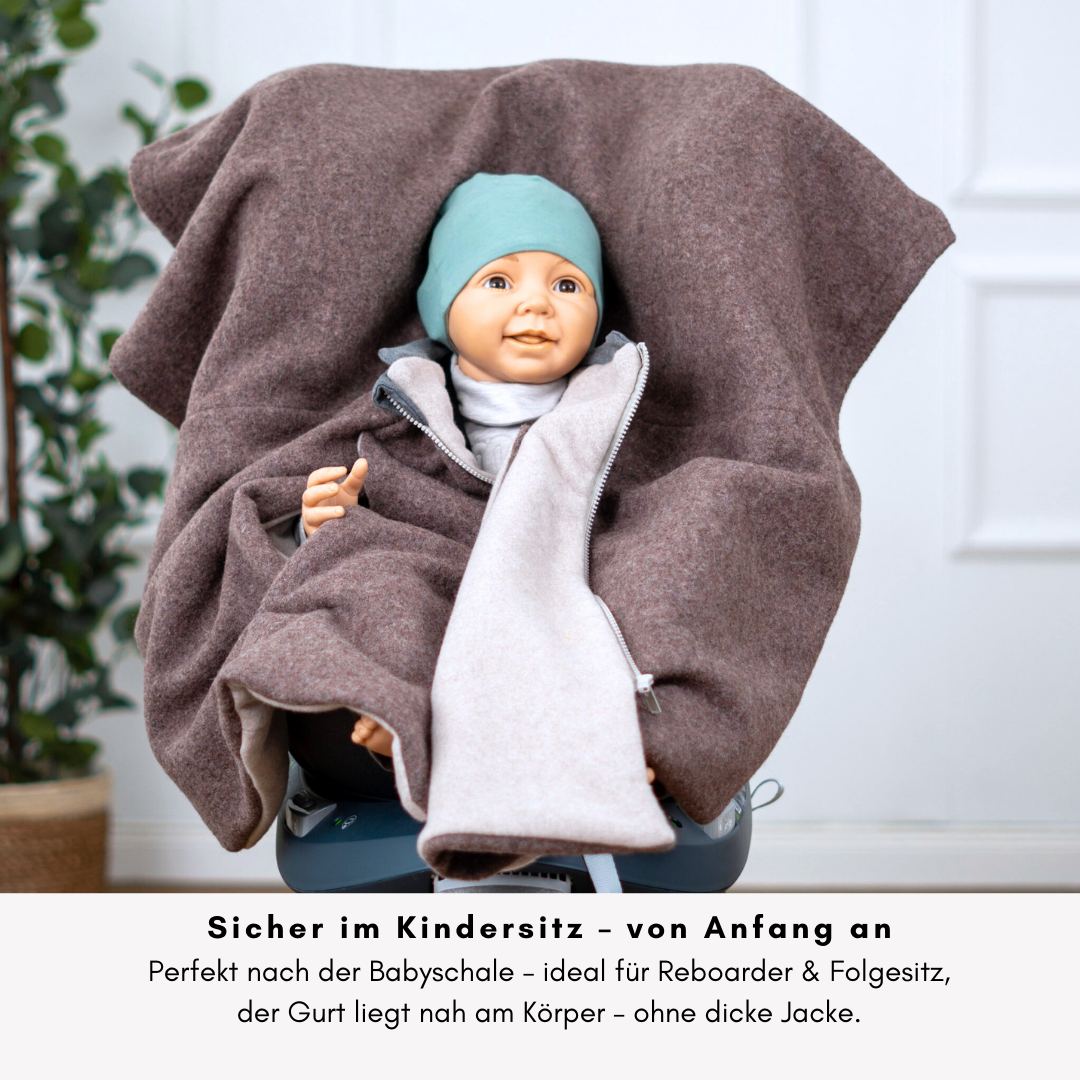Kindersitzponcho Wollwalk "Pure Hazel"