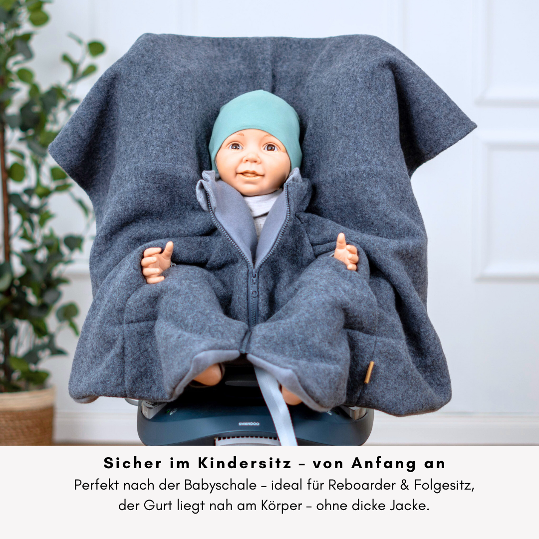Kindersitzponcho Wollwalk "Pure Mouse"