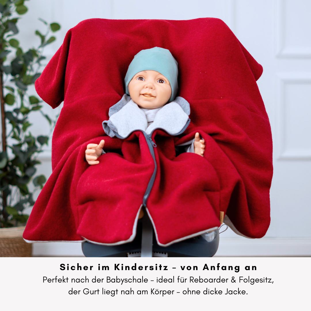 Kindersitzponcho Wollwalk "Pure Berry"
