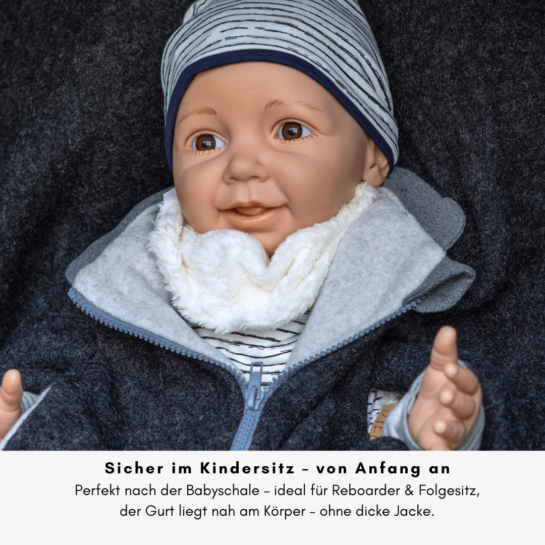 Kindersitzponcho Wollwalk "Anthrazit"