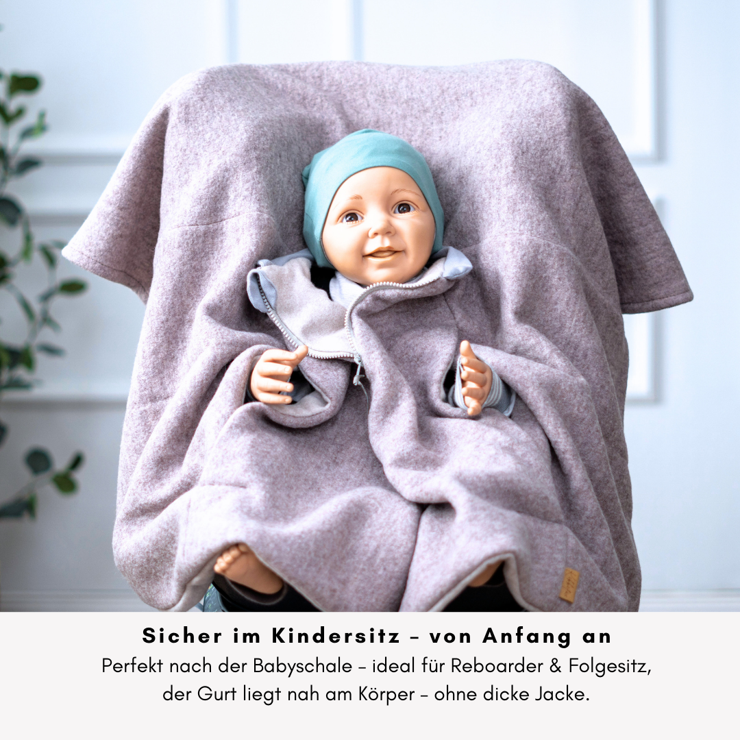 Geschlossener Poncho – ideal fürs Auto, Reboarder & Folgesitze