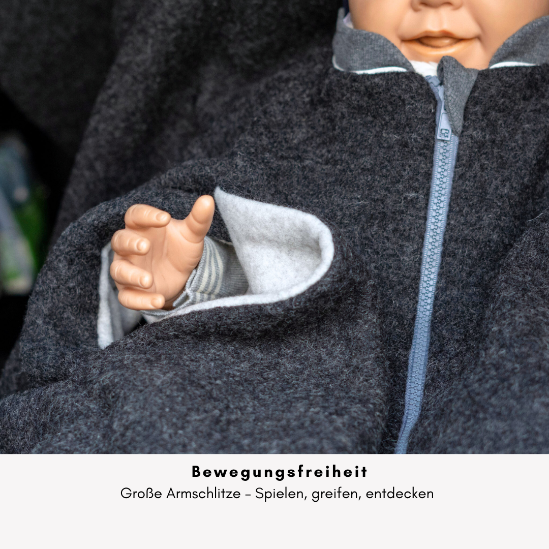 Kindersitzponcho Wollwalk "Anthrazit"