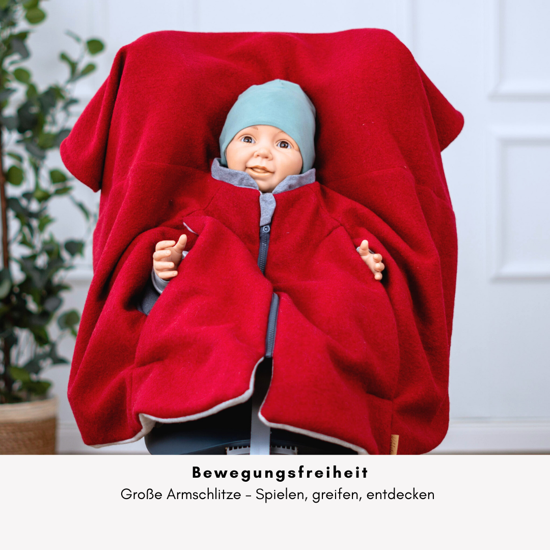 Kindersitzponcho Wollwalk "Pure Berry"