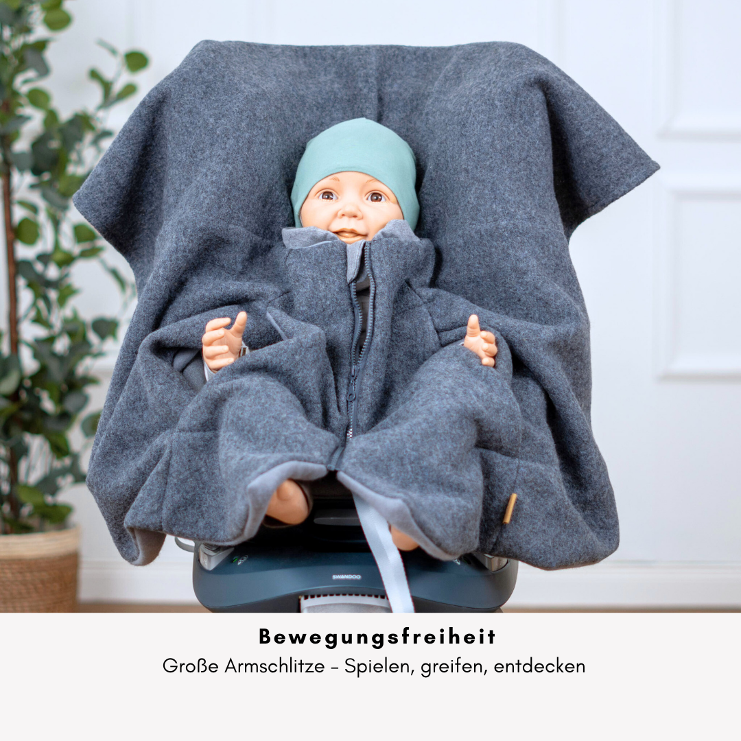 Kindersitzponcho Wollwalk "Pure Mouse"